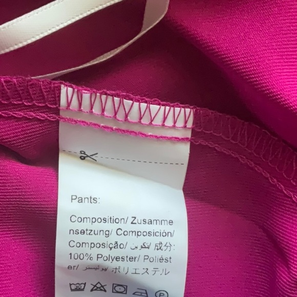 Shein Women’s Magenta V-Neck Flounce Sleeves Barbiecore Short Set Size X-Large - Picture 10 of 11